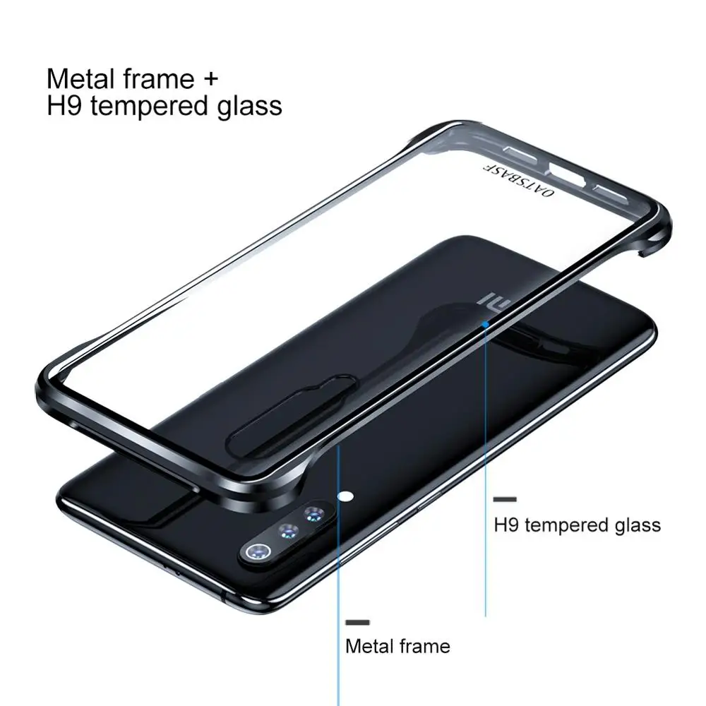 OATSBASF металлический чехол из закаленного стекла для телефона Xiaomi Mi 9 простой