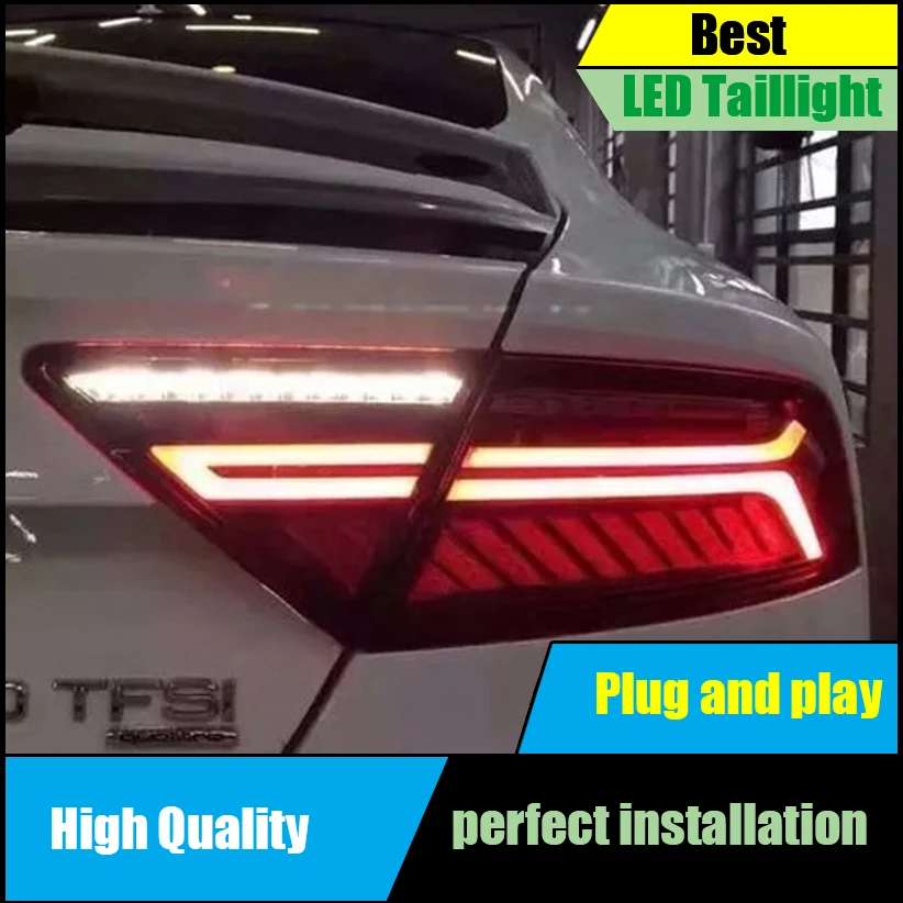 Автомобильный Стайлинг для Audi A7 хвост светильник в сборе 2011- светодиодный фонарь светильник s задний фонарь перемещение сигнал поворота светильник хвост светильник аксессуары