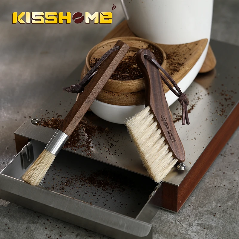 

Coffee Grinder Cleaning Brush With Natural Bristles Lanyard Coffee Machine Brush Cleaner Tool For Barista Dust Cleaning Brush