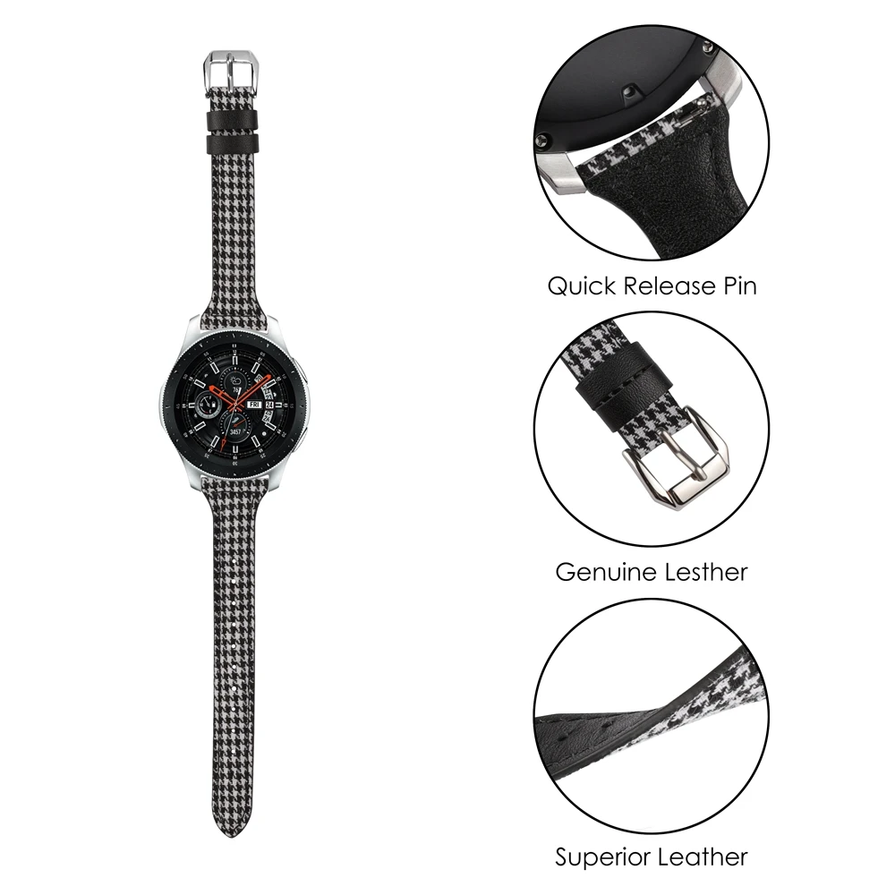 Ремешок для часов из натуральной кожи для samsung Galaxy gear S3 Galaxy 42 мм 46 мм активный ремешок для часов 20 м кожаный ремешок 22 мм