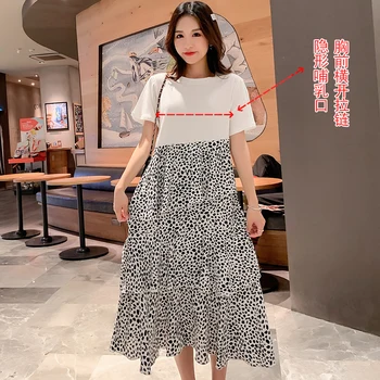 

808# Summer Fashion Maternity Mother Nursing Long Dress Sweet Lovely Breastfeeding Clothes Cute Lacation Breast Feeding Clothing