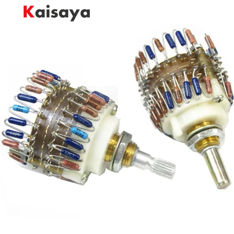 

1pcs Dale 23 Step Attenuator Stero Volume potentiometer 2-Channel 10K 50K 100K 250K 500K module for hifi amplifier T0445
