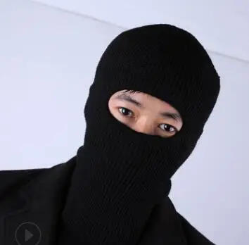 black 3 Новая Полнолицевая маска вязаная шапка зима стрейч Снежная маска для охоты шапочка шапка Новые Черные Теплые маски для лица - Цвет: black 3