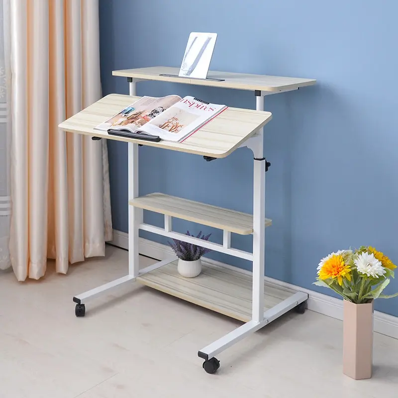 Portable Computer Table Adjustable Laptop Desk Study Table Bed Table Can be Lifted Standing Desk 80*40CM