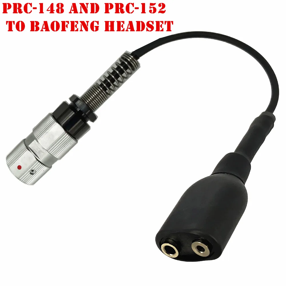PRC-148 PRC-152 6-pin to K type headset baofeng 2PIN headset  Tactical headset Adapter adapter  Walkie-talkie 6P-pin to 2-pin