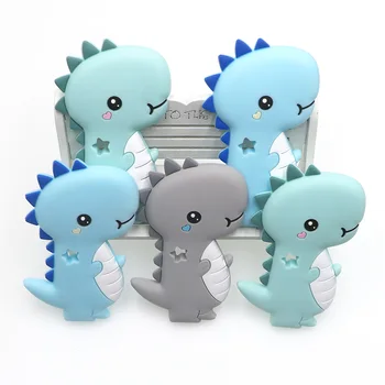 

Kovict BPA Free 5/10pcs dinosaur Silicone Baby Teether rodent Baby Teething Toys Chewable Animal Shape Baby Products