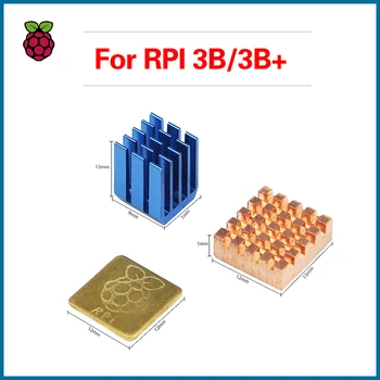 

MICROBOT Raspberry Pi 3B/3B+ Heat Sink 1 Aluminum + 2 Copper 1 with Logo Cooling Pad Disipador Radiator Heatsink Cooler RPI141