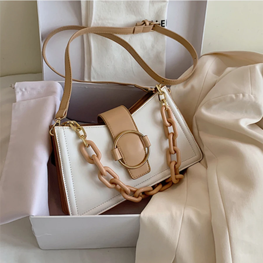 

Designer Acrylic Messenger Bags For Women Pu Leather Small Flap Bags Chain Women Shoulder Messenger Bag Lady Handbags Purse