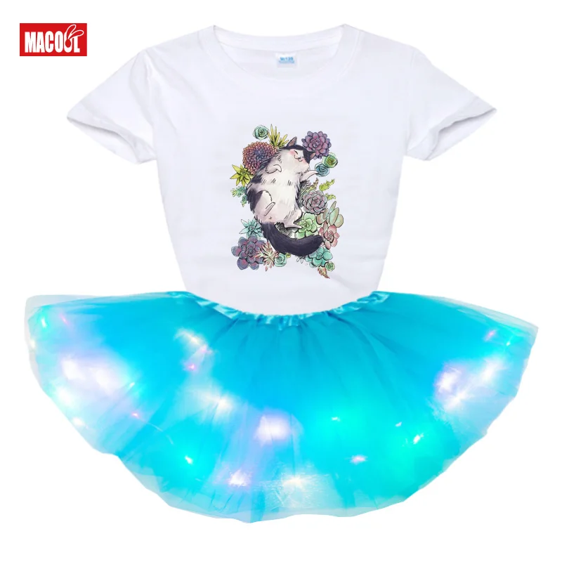 pajamas for newborn girl  kids Clothes Sets Cartoon cat t shirt+Dress Children Clothing Sets Girl Clothes New Princess Dress Christmas gifts Girl Dresses Clothing Sets for children