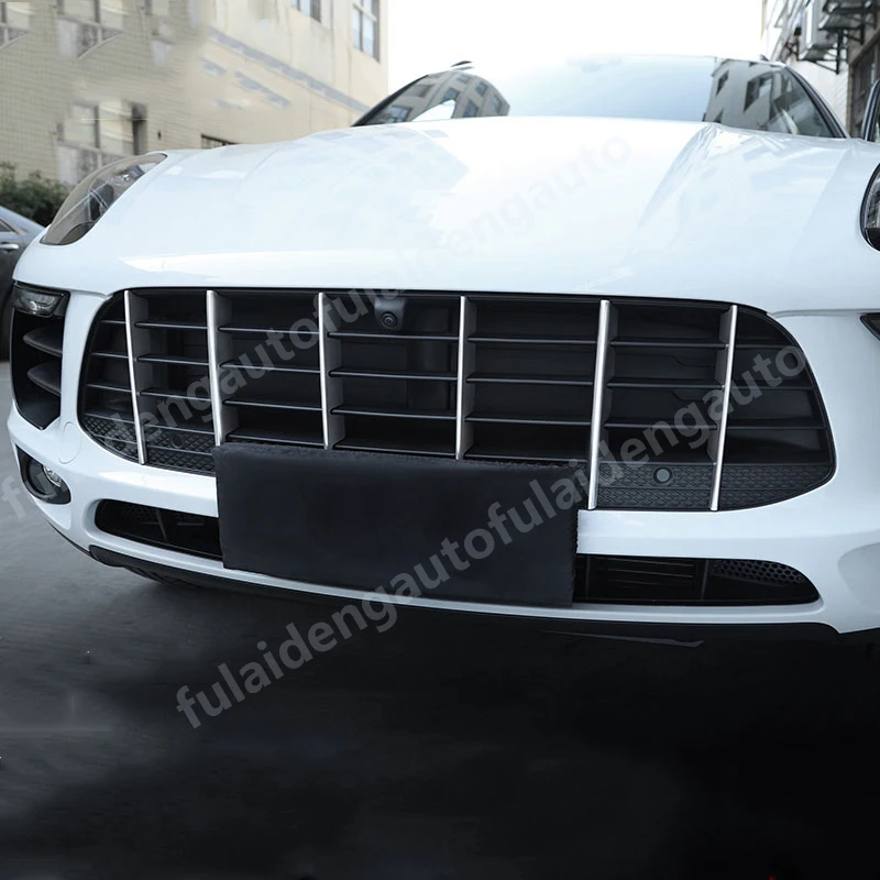 6 шт. для Porsche Macan- передняя решетка из нержавеющей стали, декоративная отделка, аксессуары для стайлинга автомобилей