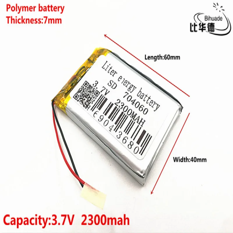 Литий полимерная батарея 3 7 704060 074060 mah MP5 inch MP4 navigator security products 2300 V|security products|lithium