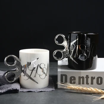 

JOYLIVE Novelty Gifts Gold Plating & Silver Plating Mug Birthday Present Scissors Model Mug New Fantastic Coffee Mugs Tea Cup