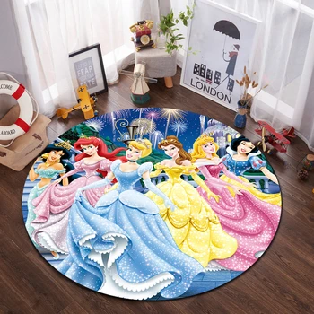 

Princess 100x100cm Baby Play Mat Round Carpet Girl Room Decor Play Area Rug Bedside Floor Chair Mat Large Carpets Living Room