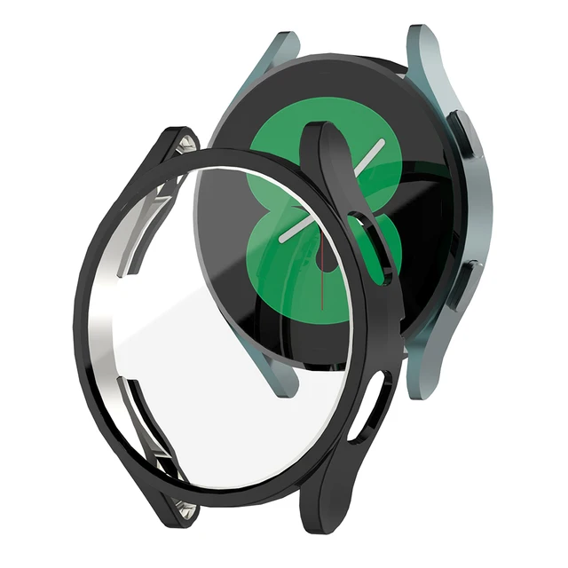 Protective Case for Samsung Galaxy Watch 4 40mm 44mm, Soft TPU Cover Bumper Full Screen Protector for Galaxy Watch4 Accessories Black