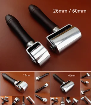 

2pcs Leather Craft Edge Press Roll Roller Glue Edges & Crease Leather Tool - Groover Skiver Beveler Slicker Burnisher Polishe