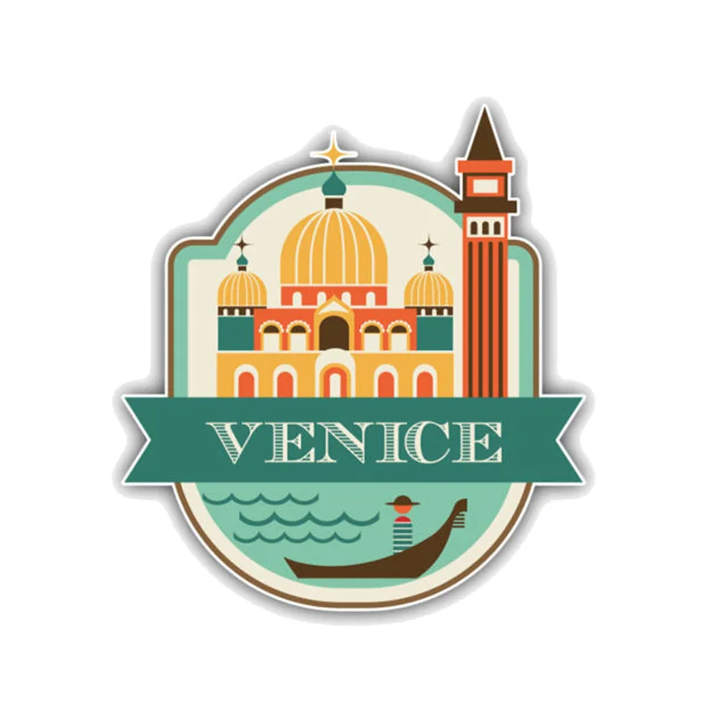 

A-0659 Fashion Venice City Modeling Popular Car Stickers PVC Auto Laptop Waterproof Cover Scratches Self-adhesive Decals Decor