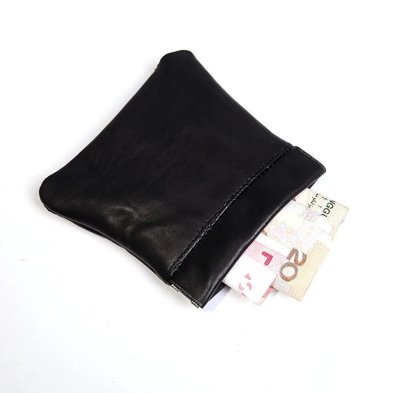 Женский мужской кошелек из натуральной кожи, кошелек для монет, бумажник для денег, мини кошелек, двойная молния, маленькая сумка для мелочи, новая сумка для ключей