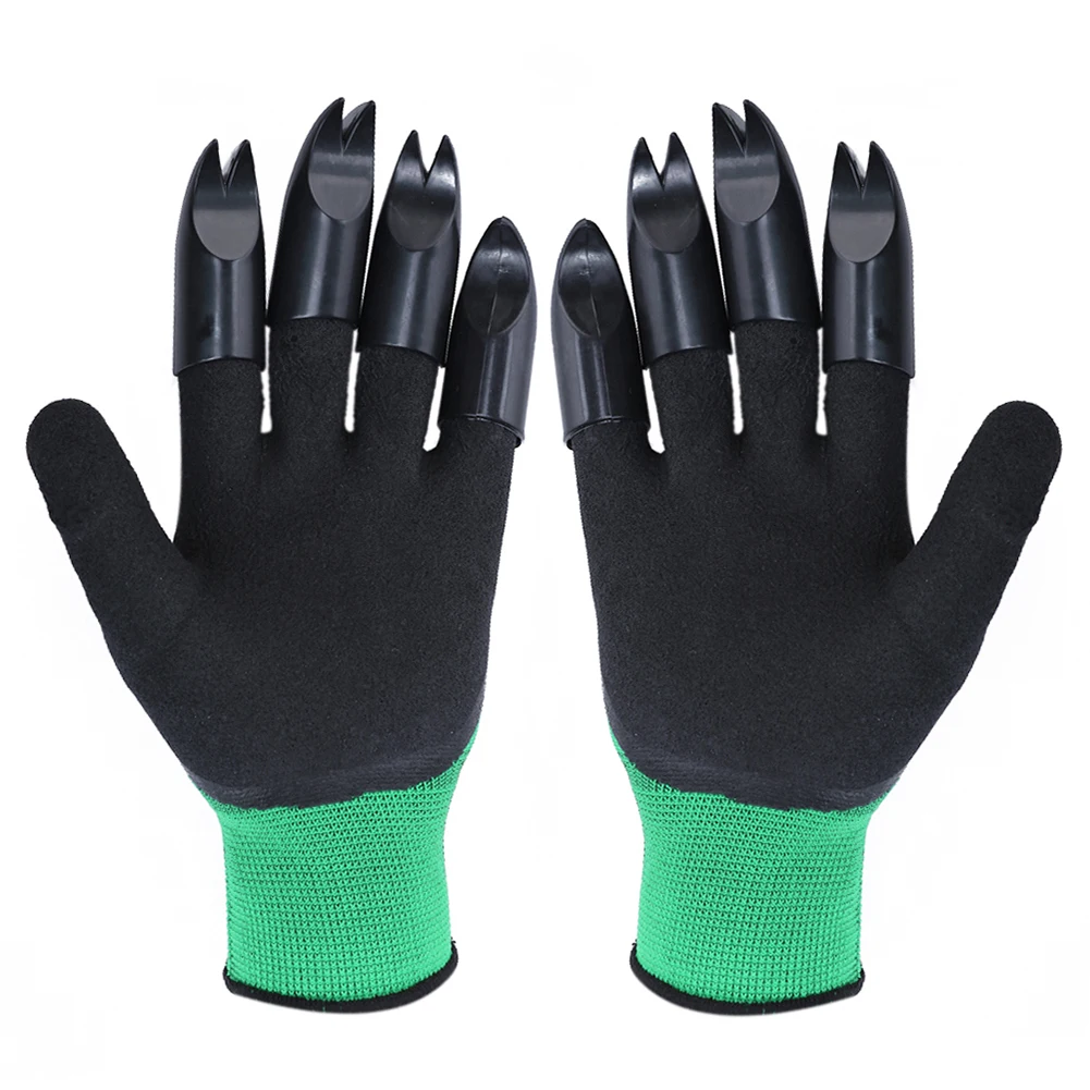 1 Pair Garden Gloves 4 ABS Plastic Garden Genie Rubber Gloves With Claws Quick Easy to Dig and Plant For Digging Planting - Цвет: O