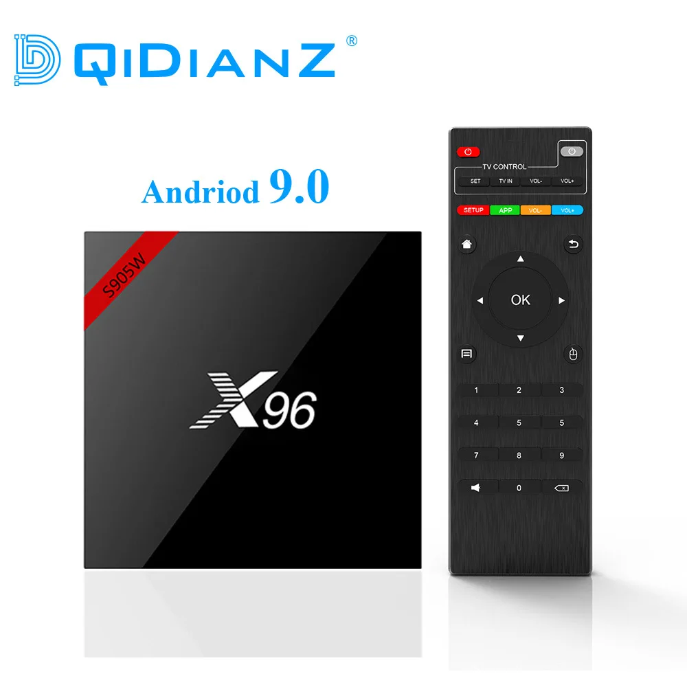 DQiDianZ Новый Android 9 0X96 Смарт ТВ коробка S905W четырехъядерный 2 4G беспроводной wifi