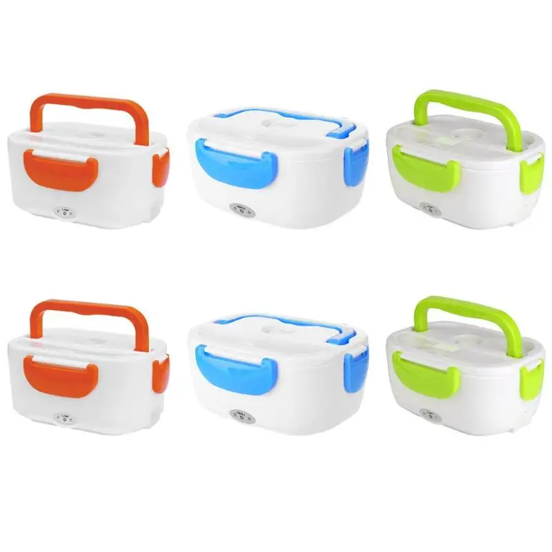 2 in 1 Car& Home Electric Heated Lunch Box Portable 12V 110V 220V Bento Boxes Food Heater Rice Container US Plug/EU Plug