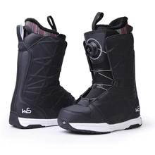 Botas de nieve antideslizantes para hombre y mujer, calzado profesional cálido para Snowboard, botas de esquí con hebilla de alambre BOA, zapatos de esquí impermeables de cuero para adultos