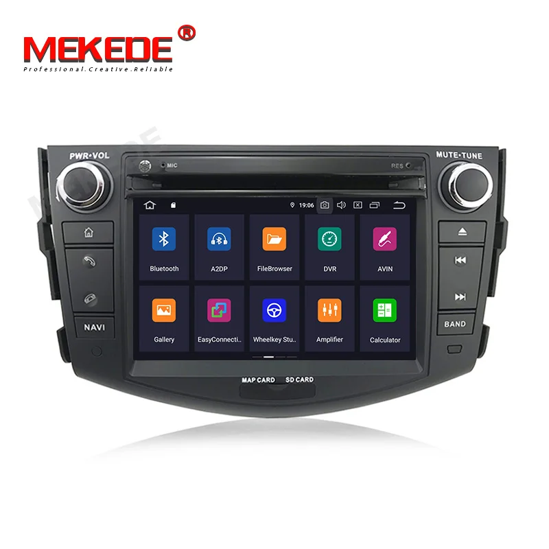 Sale HD 4+64G PX5 Android 9.0 car dvd player for Toyota RAV4 Rav 4 2007 2008 2009 2010 2011 2 din 1024*600 gps navigation wifi 8 core 2