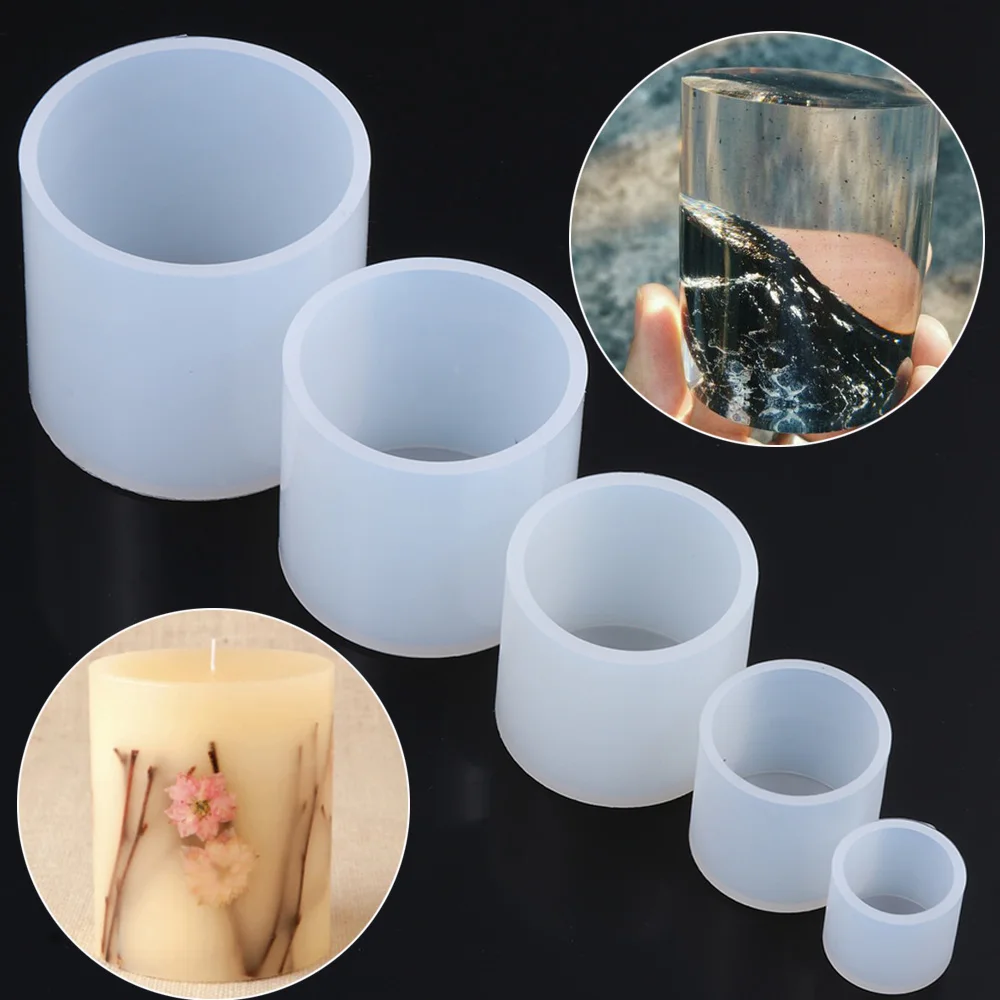Silicone Mold Candle-Mould Cylinder Jewelry Crystal Making Transparent Succulents Resin