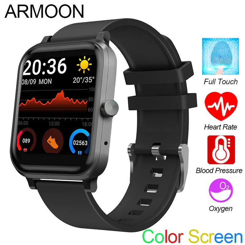 

Smart Watch H10 Heart Rate Blood Pressure Oxygen Sleep Fitness Tracker Men Women Sport Braclet Call SMS Alarm Touch Color Screen