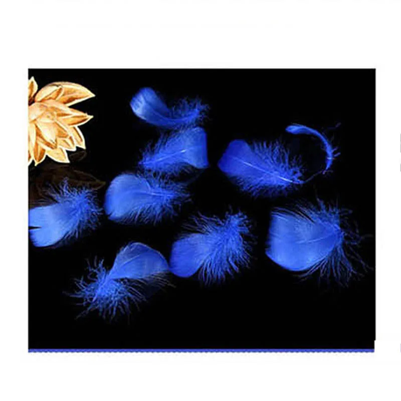 Sapphire blue Природные Перья 100 шт/Lot7-10cm маленькие плавающие гусиные перья красочные перья, пух для украшения паров ремесла - Цвет: Sapphire blue