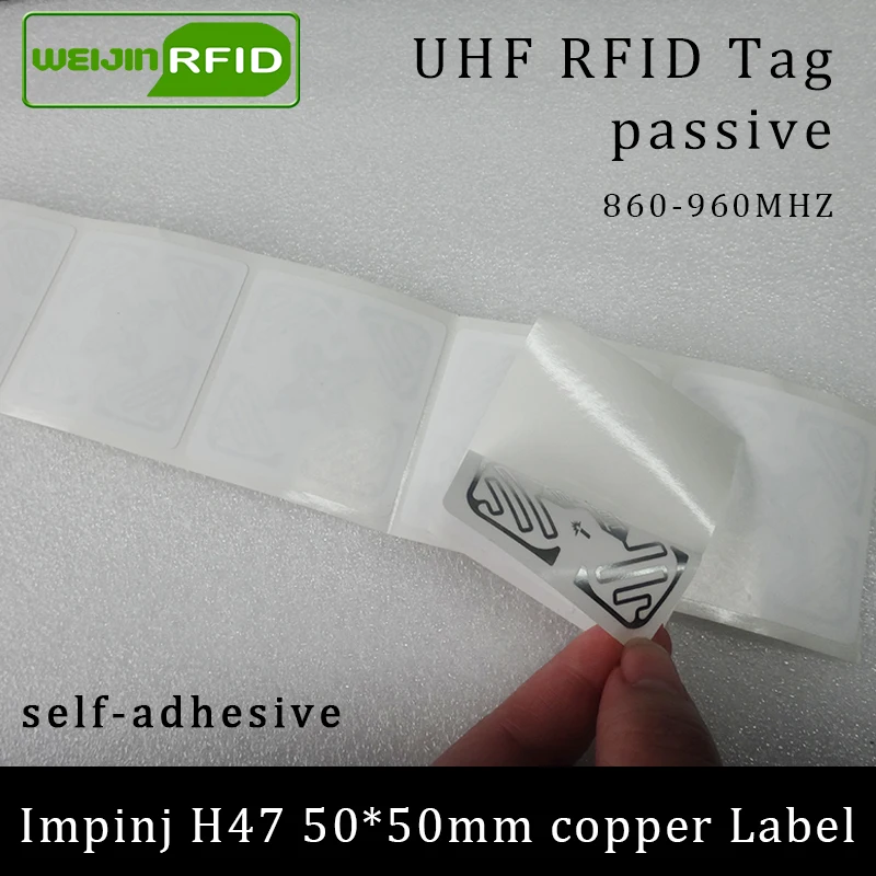 UHF rfid-метка наклейка Impinj H47 для печати медные наклейки 915m 860-960 МГц EPCC1G2 6C умный клей