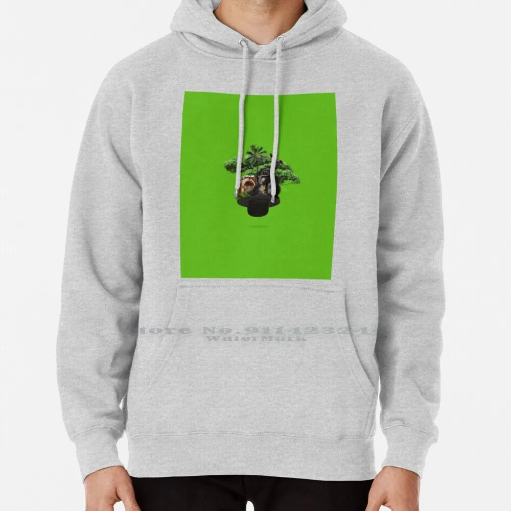 Unortodosso Jukebox Era Collage Felpa Con Cappuccio Maglione 6Xl Cotone Non Ortodosso Jukebox Bruno Design Gorilla Bloccato Fuori Dal Cielo Tesoro