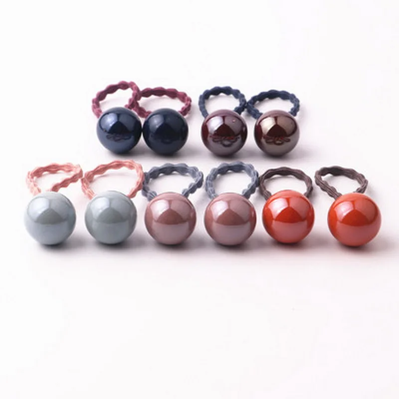 10 teile/los Baby Süße Haar Zubehör Candy Farbe Kinder Elastische Haar Krawatten Seil Pferdeschwanz Ball Haarbänder Mädchen Haar Bands Großhandel – Detail 10