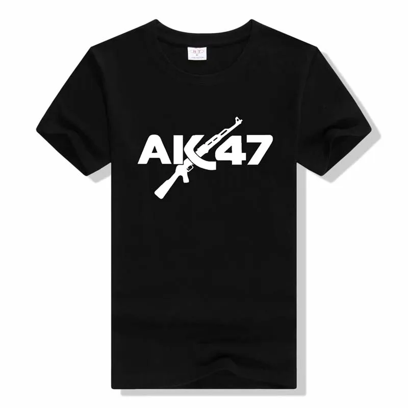 

Men 100% cotton Summer Fashion Brand Clothing Tees Casual Male Ak 47 T Shirt s-xxl Weapons Military Tee Shirt