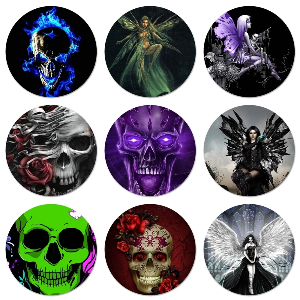 58 мм готический череп сказочные значки металлические для фотографий | Дом и сад