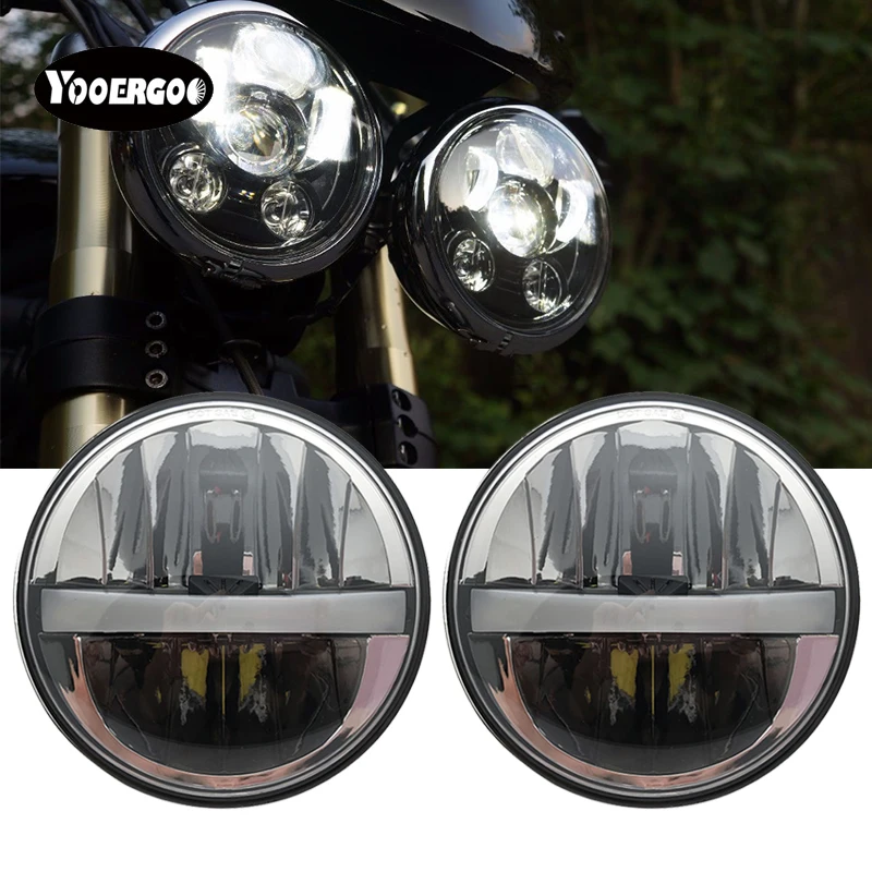 2 X 5.75 inch Iron 883 Dyna Headlamp 5 3/4" LED Headlights DRL for