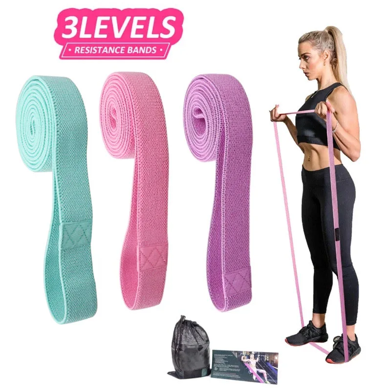 Long Fabric Resistance Bands Set Fitness Pull Up Assist Booty Hip Workout Exercise Loop Elastic Bands Non-slip for Leg