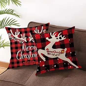

Christmas Sofa Pillow Case 3D Cute Elk Cushion Cover Pillowcase Sofa Pillowcover Home Christmas Decor Merry Christmas