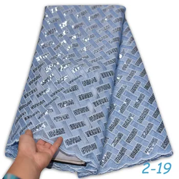 

Latest design French Net Lace Fabric, High Quality Elegant White African Tulle lace Sequins Nigerian Lace Fabrics Wedding 01