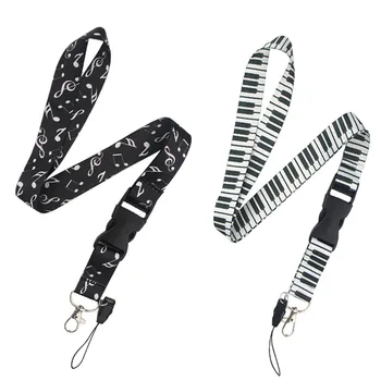 

PC1124 Wholesale 20pcs/lot Musical Piano Keychain Tags Strap Neck Lanyards For Keys Gym Mobile Phone USB DIY Rope Chain Necklace