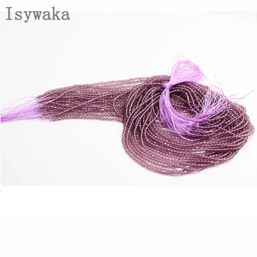 Isywaka Purple Red 2mm 170pcs Indian cut crystal beads faceted Football Round Glass Bead Loose Spacer DIY Jewelry Making | Украшения и