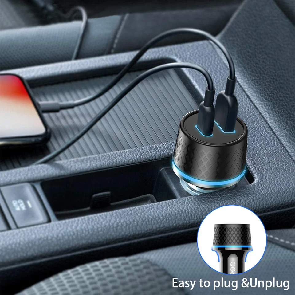 samsung car charger QGEEM USB C Car Charger Adapter 36W for iPhone 12 iPad Pro Type C Charger Dual USB C PD Quick Charge Car Fast Charger for Xiaomi dual usb c car charger