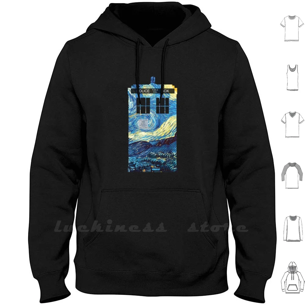 Felpe Con Cappuccio Tardis Di Van Gogh Manica Lunga Who Who Serie Tv Scifi Eleven Amy Amy Pond Fandom Wovian Van Gogh