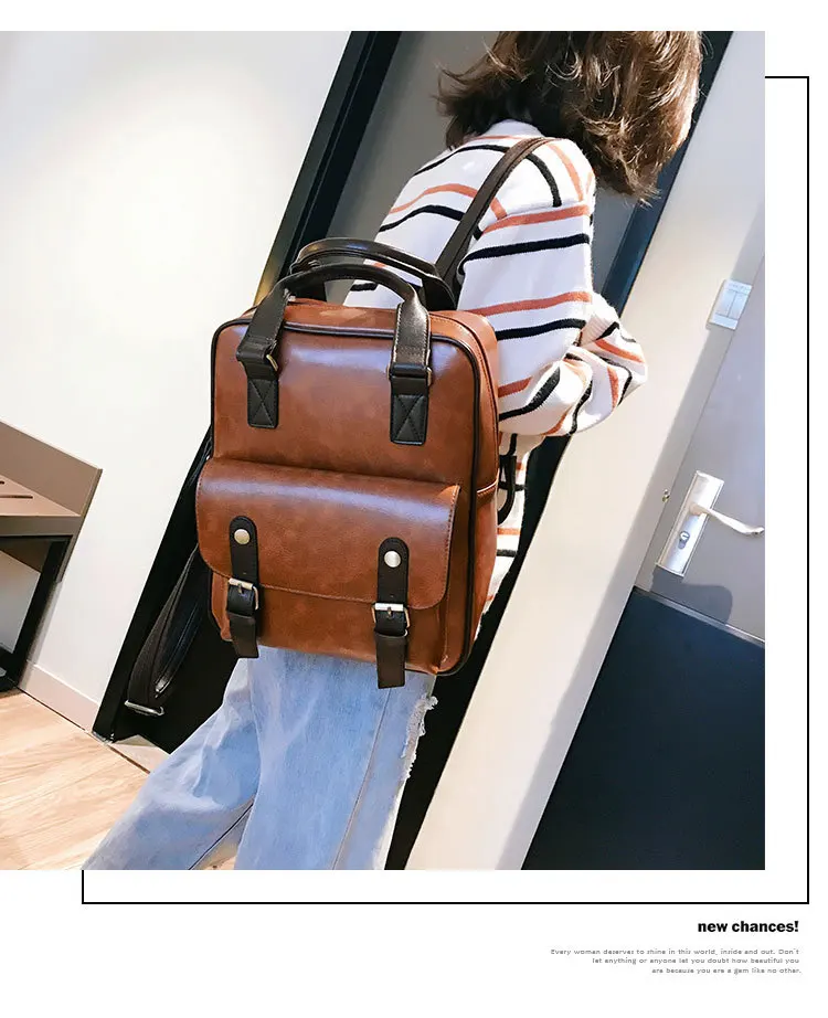 Mochila Feminina, школьные сумки с защитой от кражи, водонепроницаемые, для путешествий, в винтажном стиле, для ноутбука, коричневый кожаный большой рюкзак для женщин, дизайнерский