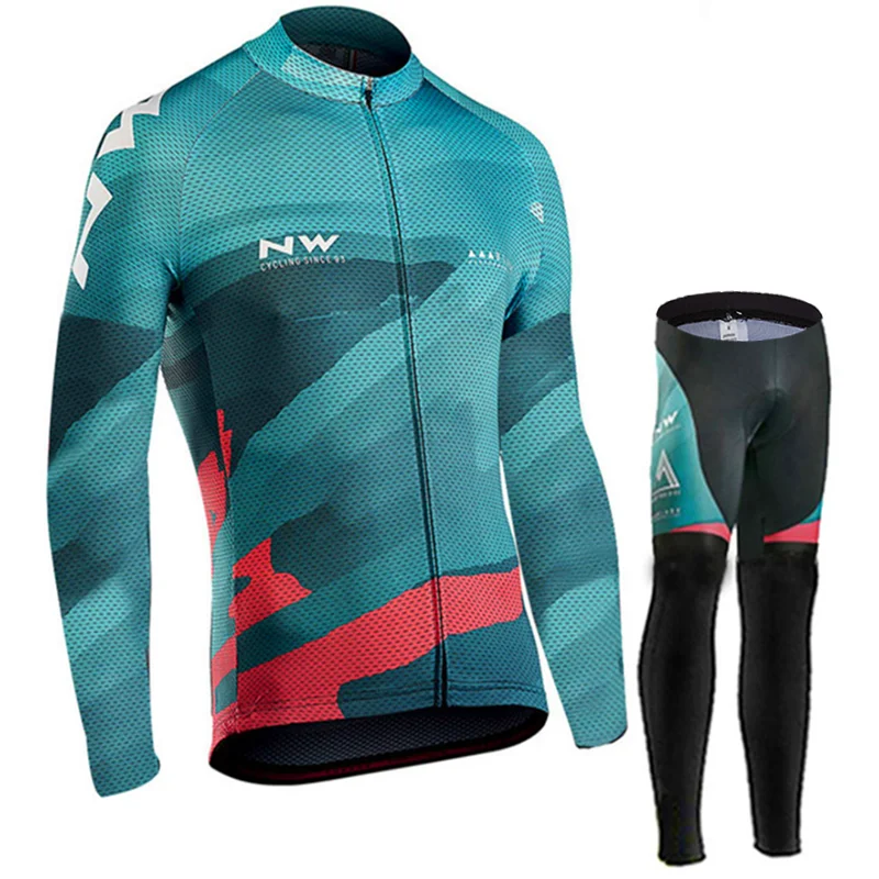 Long Cycling set NW Велоспорт Джерси Набор Весна с длинным рукавом велосипедная одежда гоночная велосипедная одежда Велоспорт набор Майо Ropa Ciclismo Hombre - Цвет: Long Cycling set