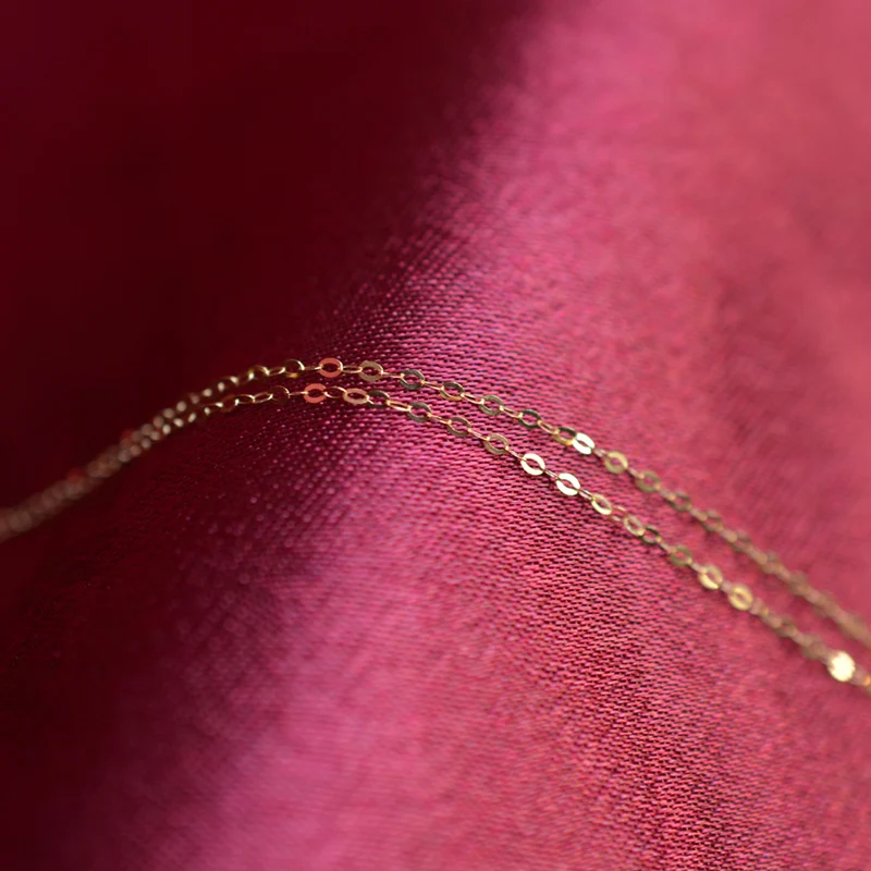 [NYMPH] 60 см Натуральная 18 к цепочка из желтого золота ожерелье лучший подарок для женщин [D206]