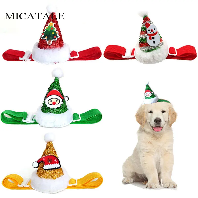 

MICATALE Christmas Dog Headband Hat Adjustable Pet Party Costume Headwear Caps Grooming Accessories For Puppy Kitten Small Dog
