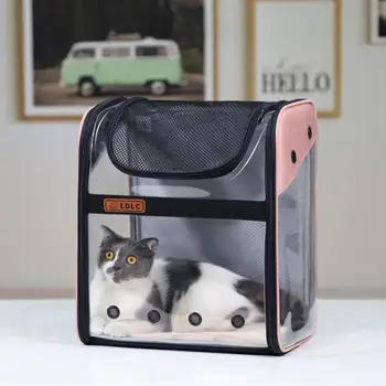 

Cat Carrier Bag Breathable Transparent Puppy Cat Backpack Cats Box Cage Small Dog Pet Travel Carrier Handbag Space Capsule
