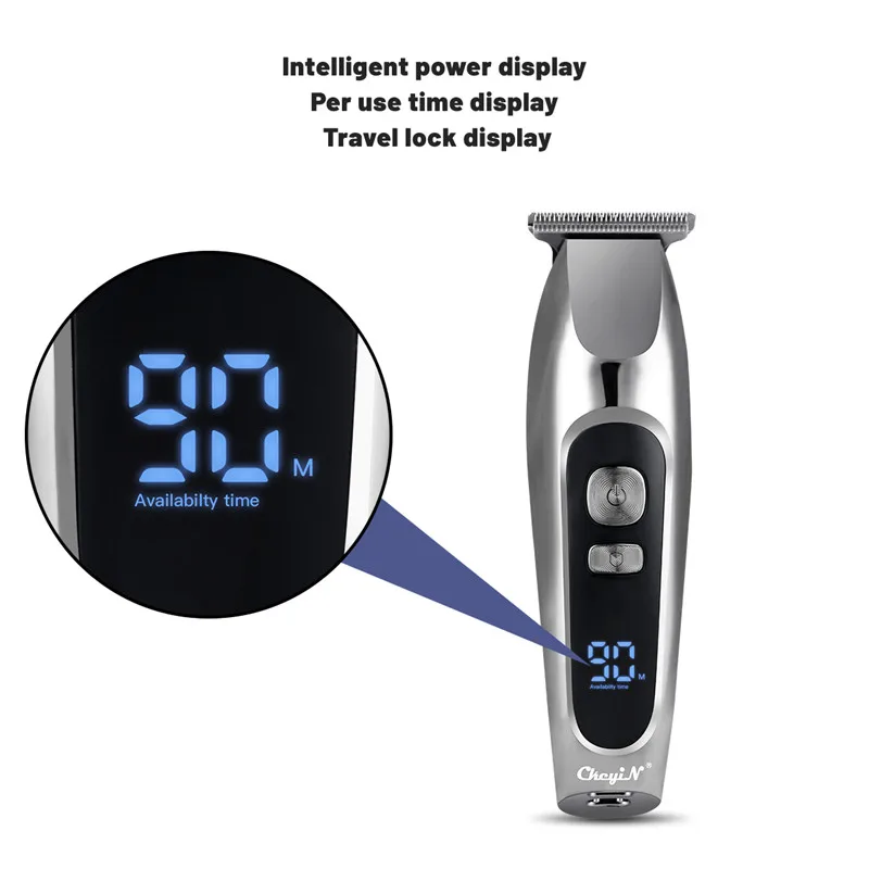 Máquina de Cortar Cortador de Cabelo Máquina de Corte de Cabelo sem Fio dos Homens Corte de Cabelo Ckeyin Elétrica Cabelo Barbeiro Aparador Display Lcd Usb 3 Cheap Aparadores de pelo