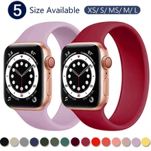 Strap for Apple Watch 5 Band 40mm 44mm iWatch serie 4/5/6/SE Elastic Belt Silicone Solo