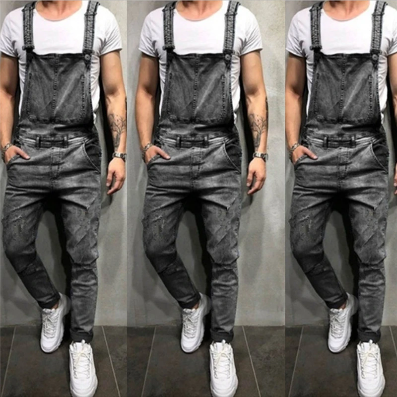 BIONIO Men's Bib Overalls Denim Pants,Plus Size Slim-Fit Ripped Overalls Suspender Pants Fashion Casual Romper Pants BIONIO Men's Bib Overalls Denim Pants,Plus Size Slim-Fit Ripped Overalls Suspender Pants Fashion Casual Romper Pants